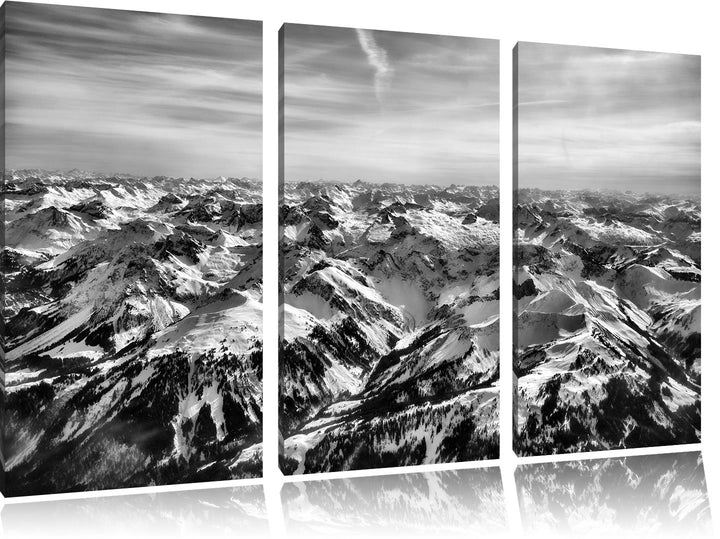 Pixxprint Alpen als Leinwandbild | Grösse: 3 Teilig (120x80) | Wandbild| Kunstdruck | fertig bespann