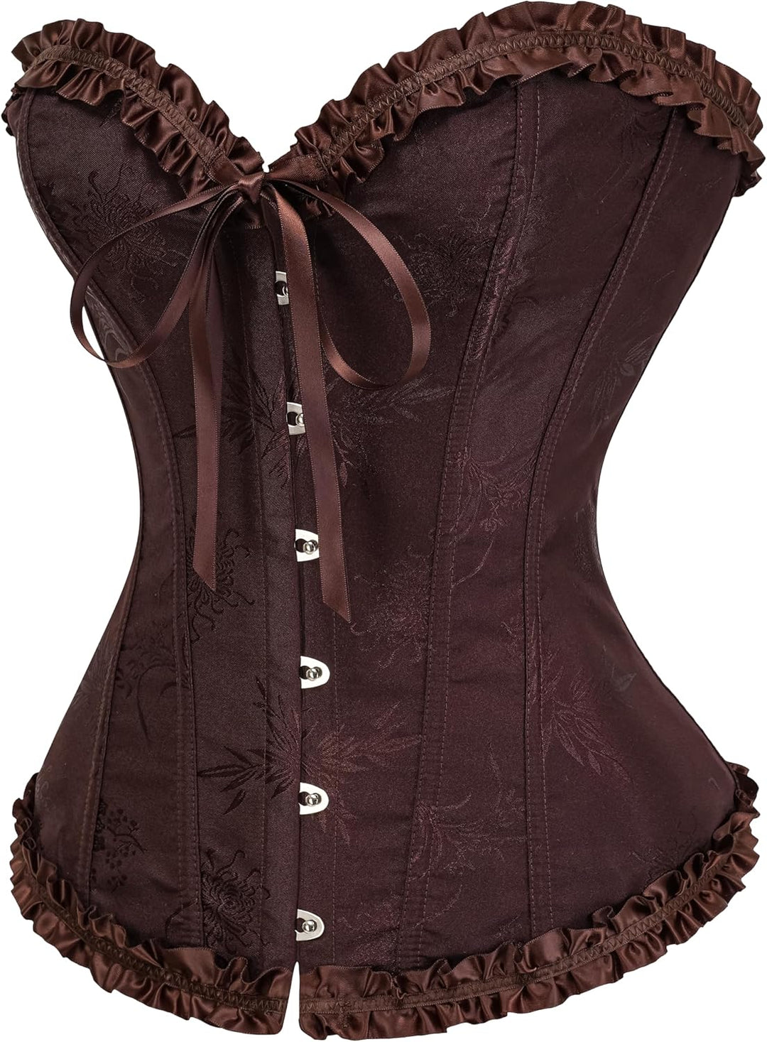 SZIVYSHI Overbust Korsett Damen Top | 14-Stäbchen Jacquard Bustier. Formt eine Sanduhr-Figur für Ren