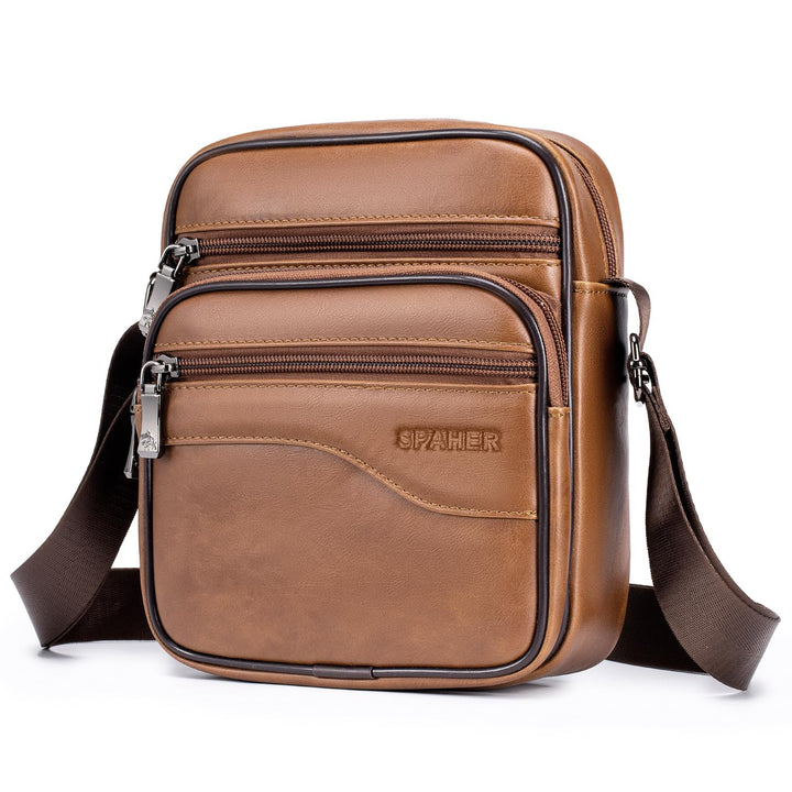 SPAHER Klein Umhängetaschen Herren Leder Herrentasche Schultertasche Handtaschen Männerhandtasche Ha