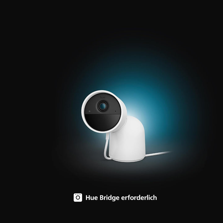 Philips Hue Secure kabelgebundene Kamera mit Standfuss, Weiss, Weiss