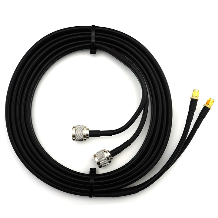 2m RP-SMA Stecker auf N Stecker Doppel-Koaxialkabel — HF-240 (LMR 240 Äquivalent) Twin Verlängerungs