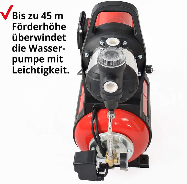 HECHT Hauswasserwerk (Brandneu) – 1100 Watt – Wasserpumpe – max. 8 m selbstansaugend – max. 4,5 bar