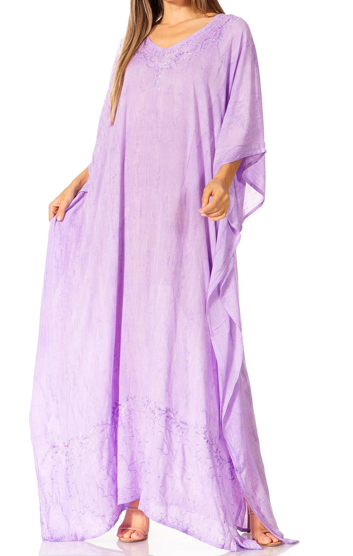 Sakkas Catia Damen Boho Lässig Lang Maxi Caftan Kleid Kaftan Vertuschung LougeWear Einheitsgrösse 22