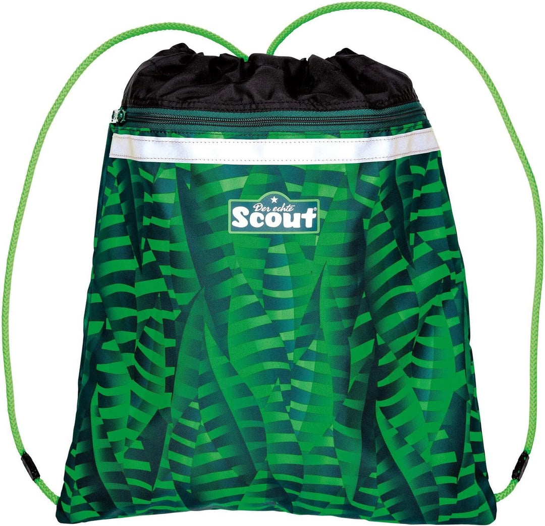 SCOUT Schulranzen Basic Neo Set 4-teilig Danger Dino grün