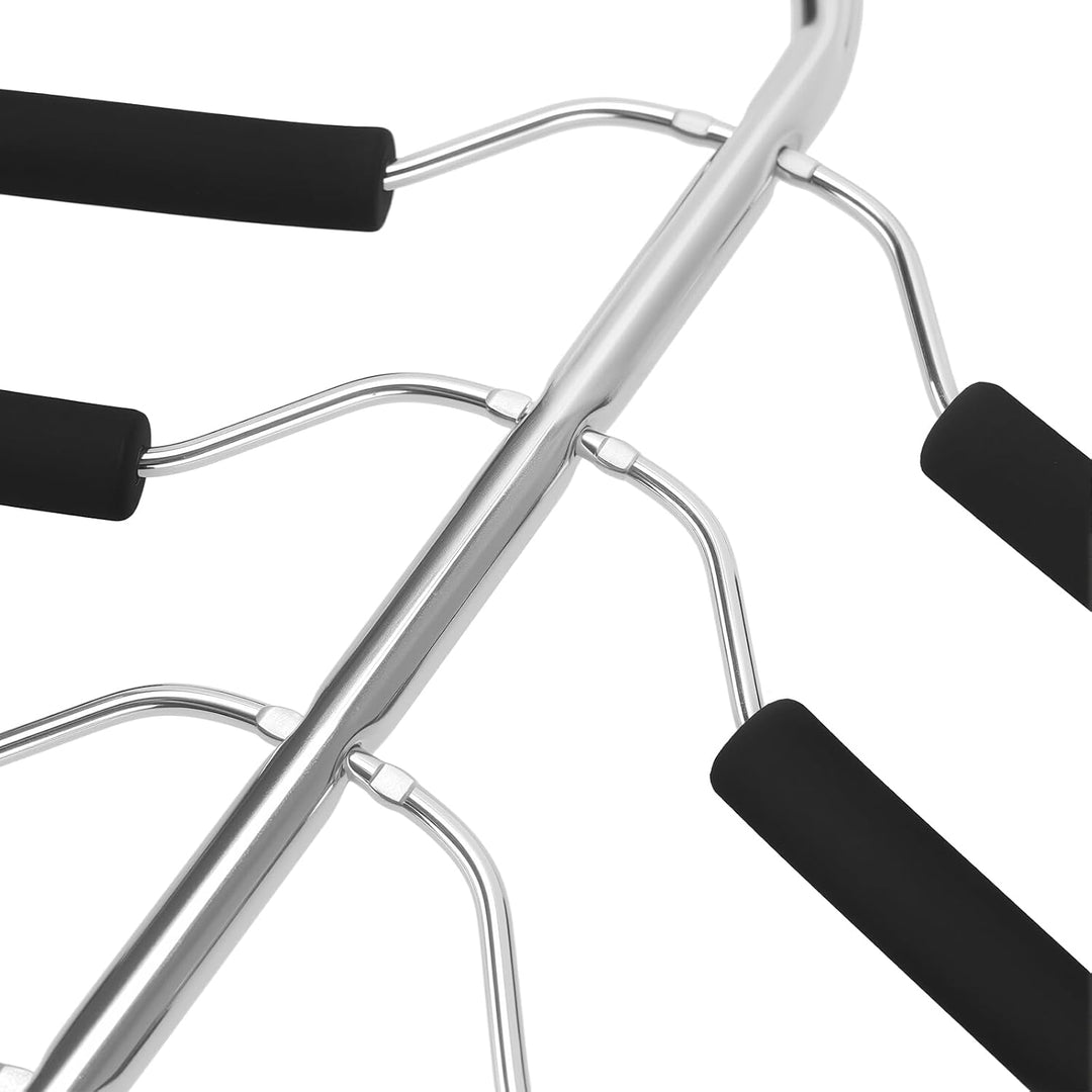 2 Stück Mehrlagiger Kleiderbügel 5 in 1, Mehrfach Kleiderbügel Platzsparend Metall Schwarz, Hosenbüg