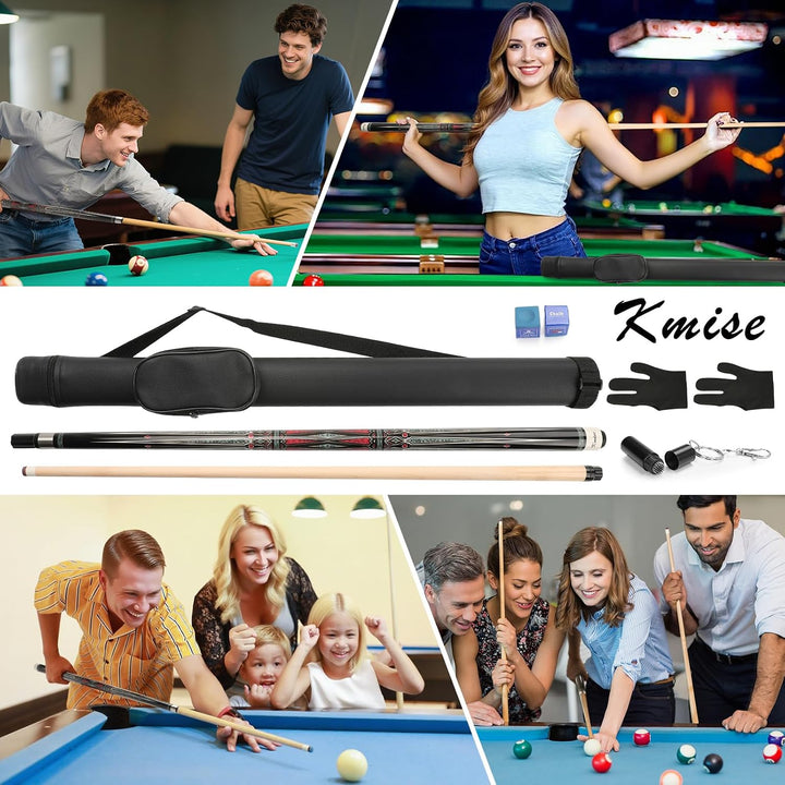 Kmise Pool-Queues, professioneller Billard-Queuestab mit Hartschalenkoffer, 147,3 cm, Ahorn-Queue-St