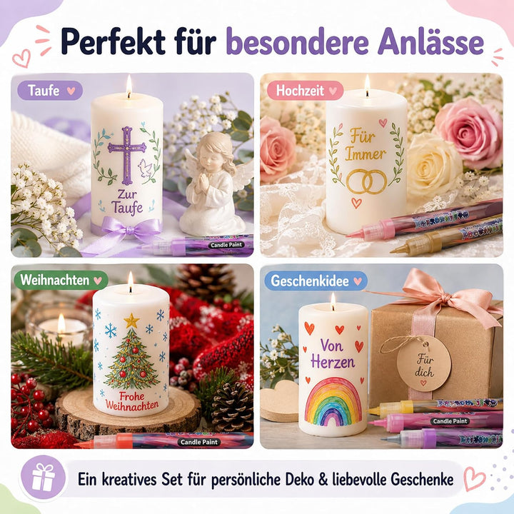 Kkluno 10ml 24er Set Kerzenstifte Wachsstifte Kerzen Bemalen DIY Basteln