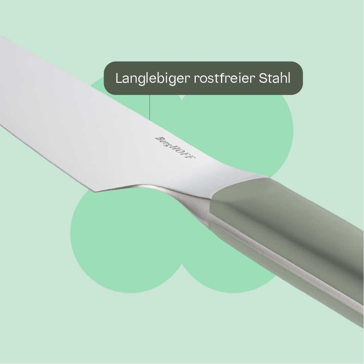 Berghoff Home Kochmesser 19,6cm - Edelstahl Küchenmesser - Messer scharf - Fleischmesser - Khaki Kha