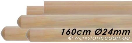 5x Besenstiele aus Kiefernholz 160cm Ø24mm, ohne Konus