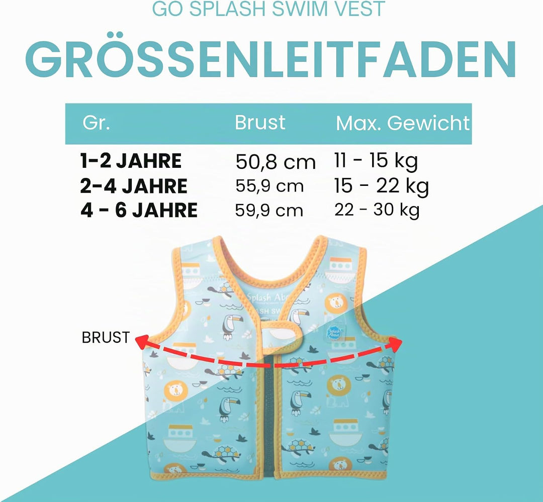 Splash About Go Splash Schwimmweste Blue Ark 1-2 Jahre, Blue Ark 1-2 Jahre
