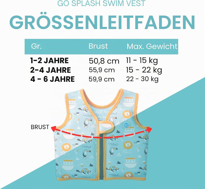 Splash About Go Splash Schwimmweste Blue Ark 1-2 Jahre, Blue Ark 1-2 Jahre
