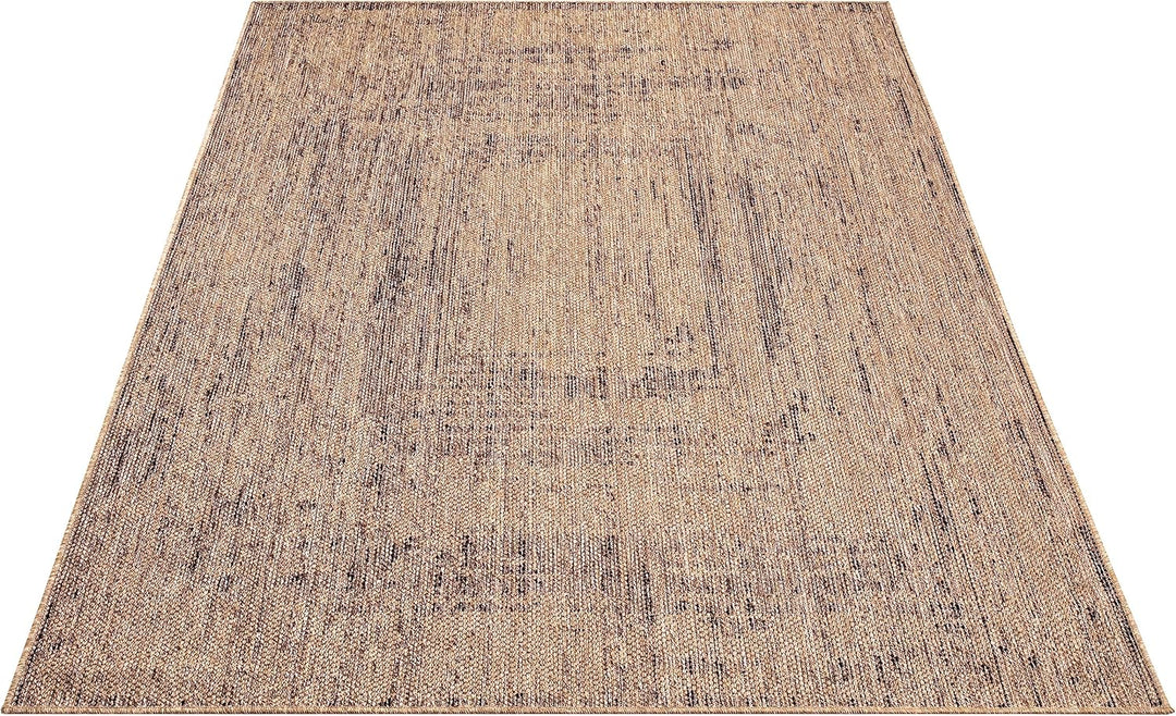 Paco Home Outdoor Teppich wetterfest &amp; langlebig Flachgewebe in moderner Jute-Sisal-Optik in Naturtö