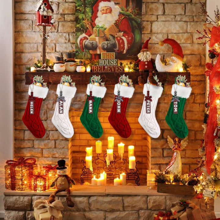 XIMISHOP 6PACK Grün Rot Weiss Weihnachtsstrümpfe…, Grün Rot Weiss