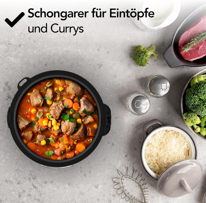 Aviro Reiskocher – Slow Cooker – 1,2 l – 7 Funktionen – Warmhaltefunktion – Reiskocher – Antihaftbes