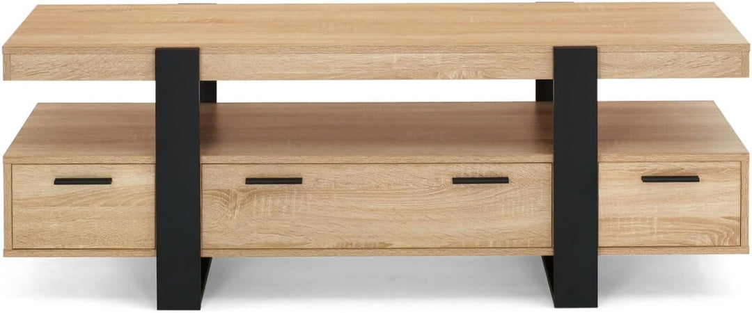 IDMarket - TV-Schrank 140 cm Phoenix mit Schubladen Holz und Schwarz