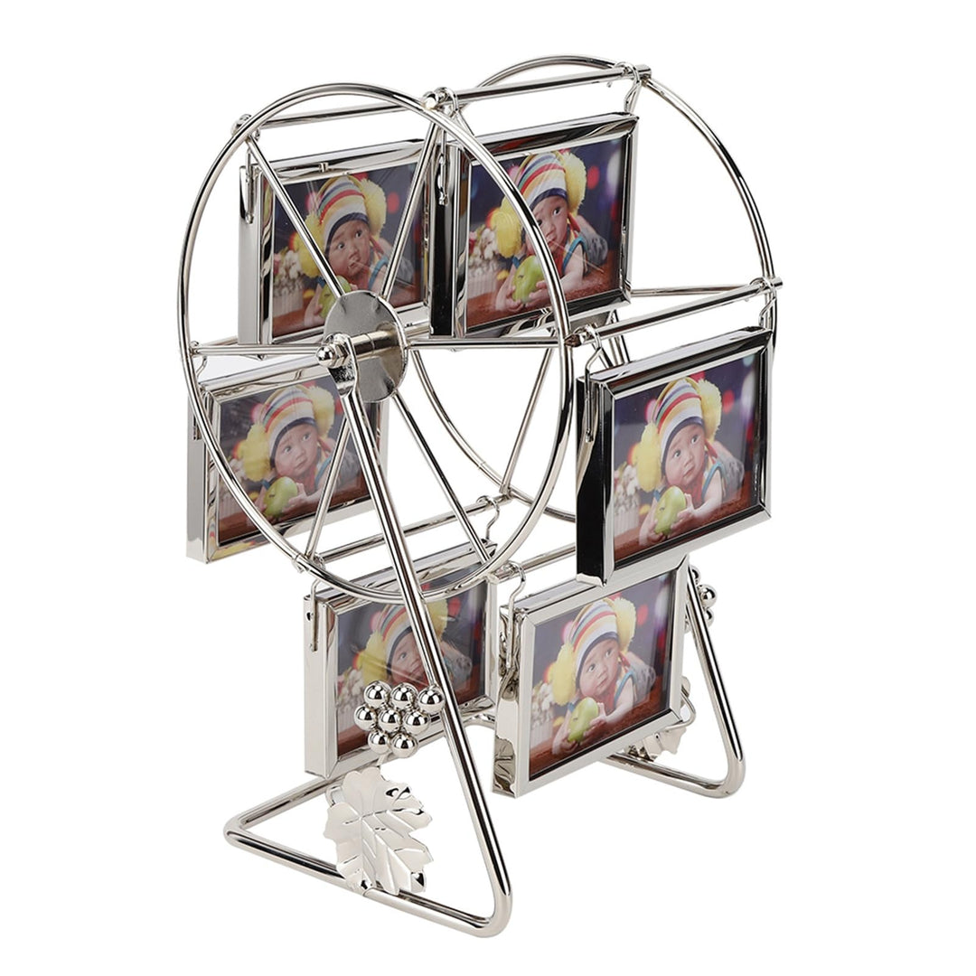 Omabeta Rotierender Riesenrad-Bilderrahmen, Einzigartiges Drehbares Bilderrahmen-Rack mit 6 Bilderra