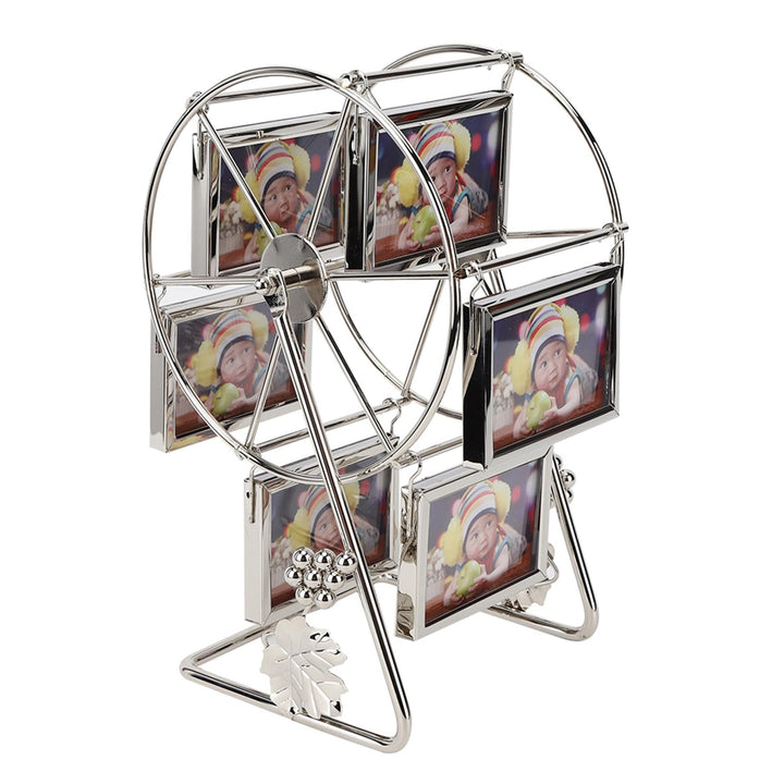 Omabeta Rotierender Riesenrad-Bilderrahmen, Einzigartiges Drehbares Bilderrahmen-Rack mit 6 Bilderra