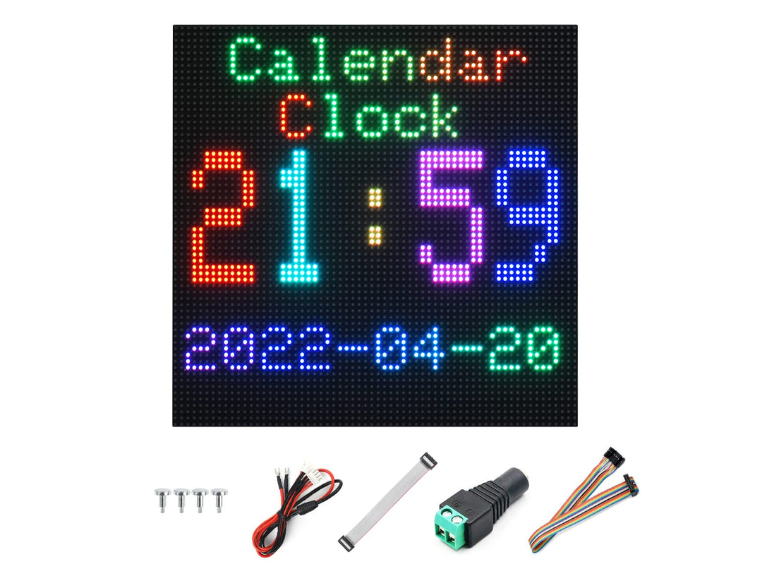 Waveshare RGB Full-Color LED Matrix Panel 3mm Pitch 64×64 Pixels 4096 Individual RGB LEDs Adjustable