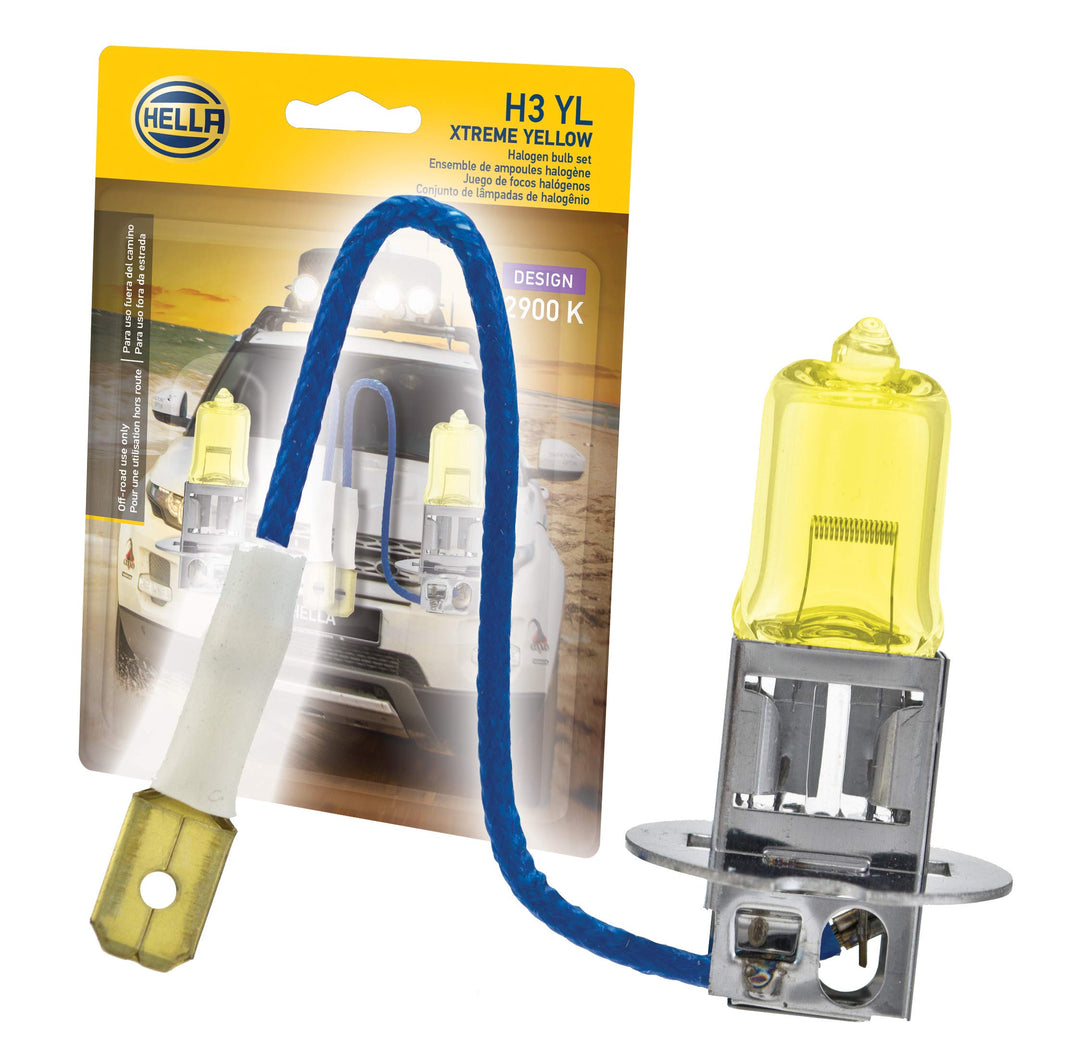 HELLA H3 YL Twin Blister Xtreme Gelb (12 V 55 W), 2 Stück Yellow - 55W Doppelblister, Yellow - 55W D