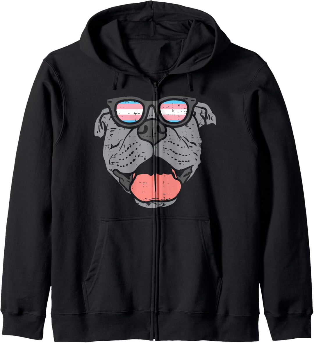 Pitbull Transgender Sunglasses Trans Pride Flag Pittie Dog Kapuzenjacke