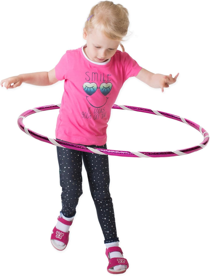 Funny Kinder Hula Hoop Reifen mit Hologramm-Muster Ø80cm Hologramm-Pink-Weiss, Ø80cm Hologramm-Pink-