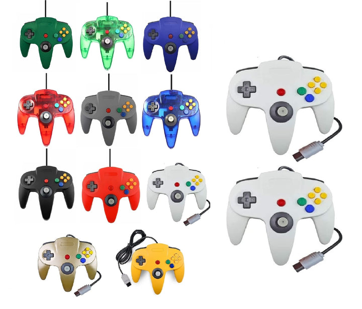 2 Controller Für Nintendo 64 N64 Farbe nach Wahl Kabelgebunden Gamepad Joypad (2X Weiss), 2x Weiss