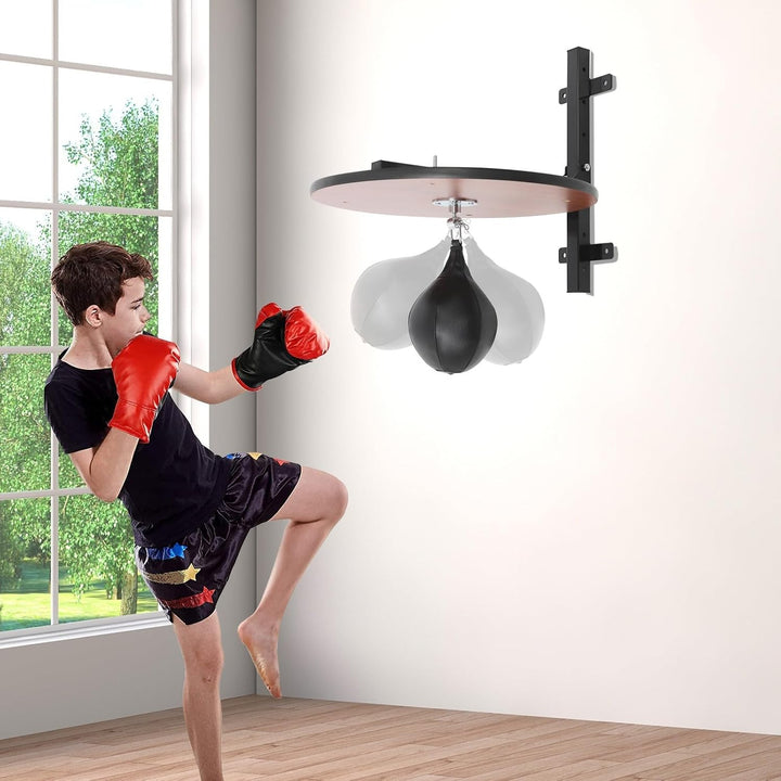 Speed Bag Plattform Für Boxtraining Mit Stahl Holz Und PU 30 cm Höhenverstellbar Leise Wandmontage H