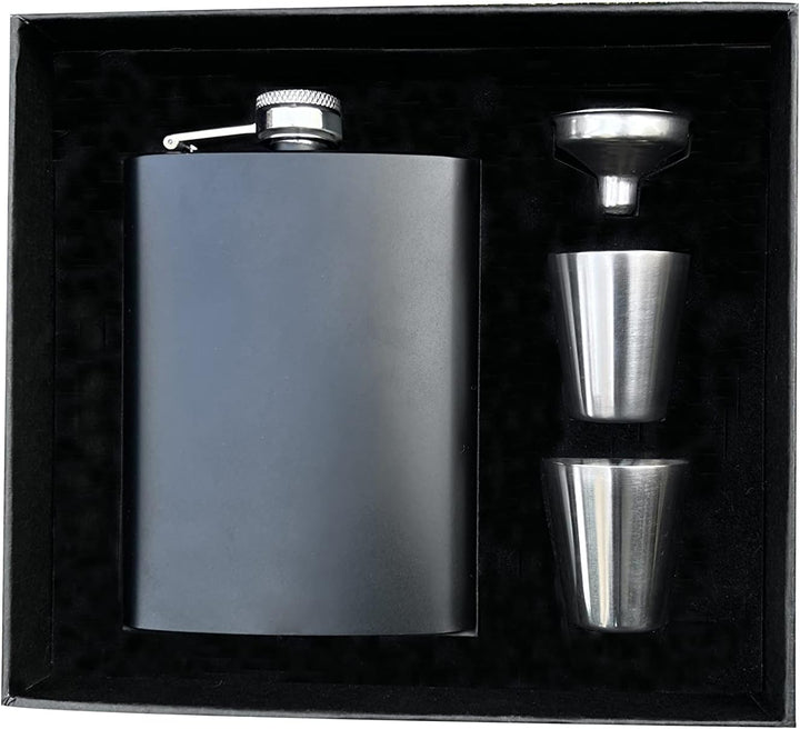 Set mit 3 personalisierten Trauzeugen Flachmann, individuelle Gravur, 237 ml, Edelstahl-Flachmann fü