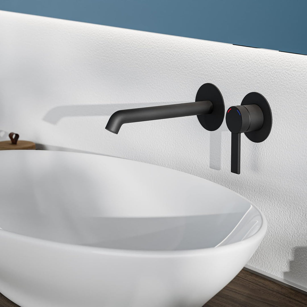 Schütte Los Angeles Waschtischarmatur für Wandmontage, Eleganter Wasserhahn fürs Badezimmer, Mischba