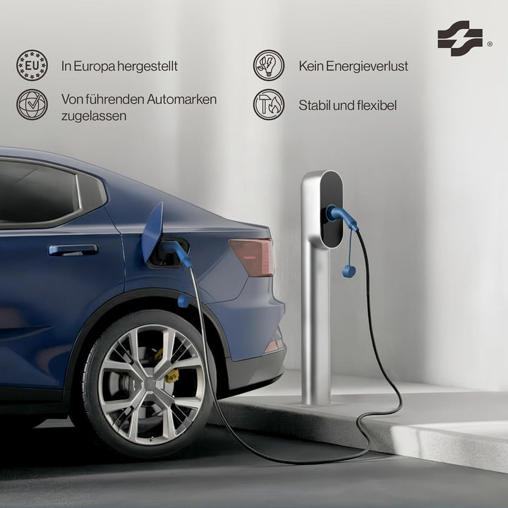 VOLDT Typ 2 Ladekabel 22 kW 32A, 3-phasig für EV Elektroautos PHEV, Typ 2 zu typ 2 Modus 3 Ladekabel