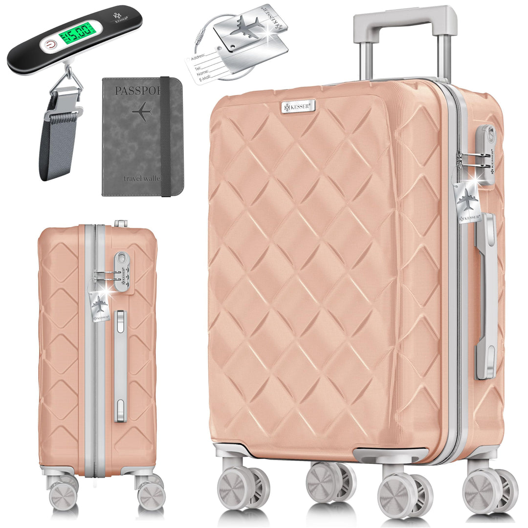 KESSER® Reisekoffer 120L Koffer ABS Hartschalenkoffer mit Zahlenschloss, Kofferwaage &amp; Reisebrieftas