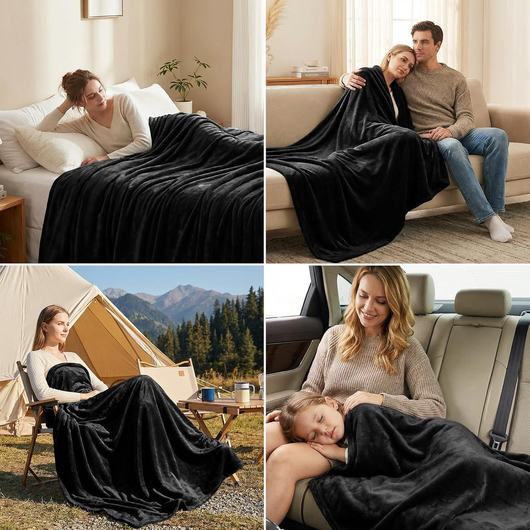 CozyLux Kuscheldecke Flauschig Decke 230x270 cm Schwarz, 230x270 cm Schwarz