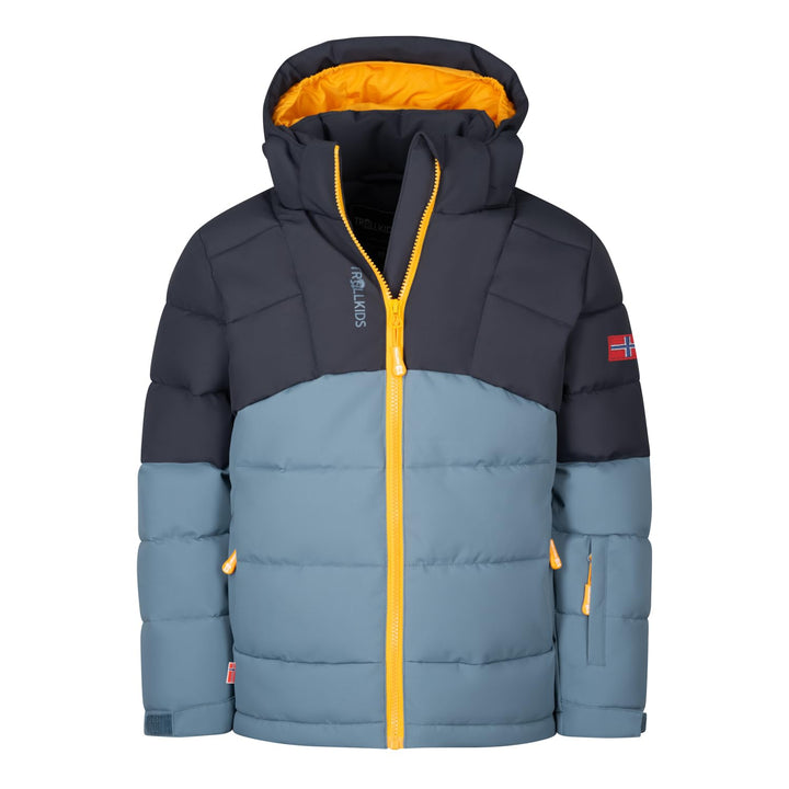 Trollkids Winterjacke Gryllefjord 98 Schwarz/Stahlblau/Mango, 98 Schwarz/Stahlblau/Mango