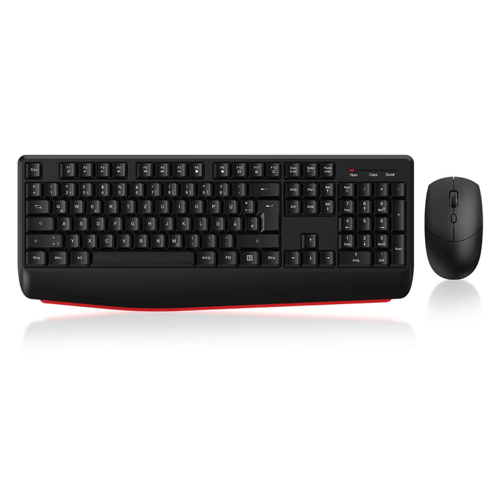 cimetech Tastatur Maus Set Kabellos, 2.4G Ergonomische Funktastatur mit Maus mit Handballenauflage u
