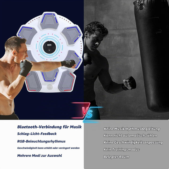 Music Boxing Machine für Erwachsene, Wandmontierte LED Licht Bluetooth Musikboxing Maschine Weiss-8
