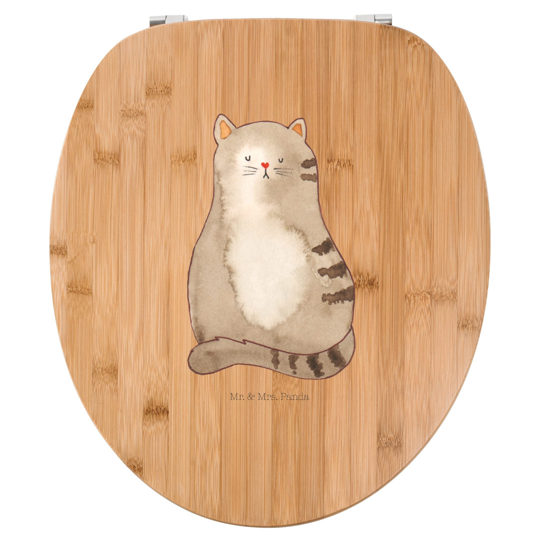 Mr. &amp; Mrs. Panda Motiv WC Sitz Katze sitzend - Geschenk, Katzensouvenirs, WC-Sitz, Katzenbesitzerin,