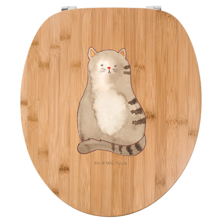 Mr. &amp; Mrs. Panda Motiv WC Sitz Katze sitzend - Geschenk, Katzensouvenirs, WC-Sitz, Katzenbesitzerin,