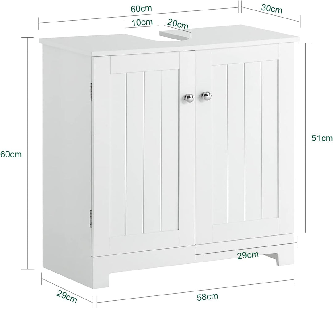 SoBuy BZR18-W Waschbeckenunterschrank Badschrank Waschtisch Unterschrank Badmöbel weiss BHT ca: 60x6