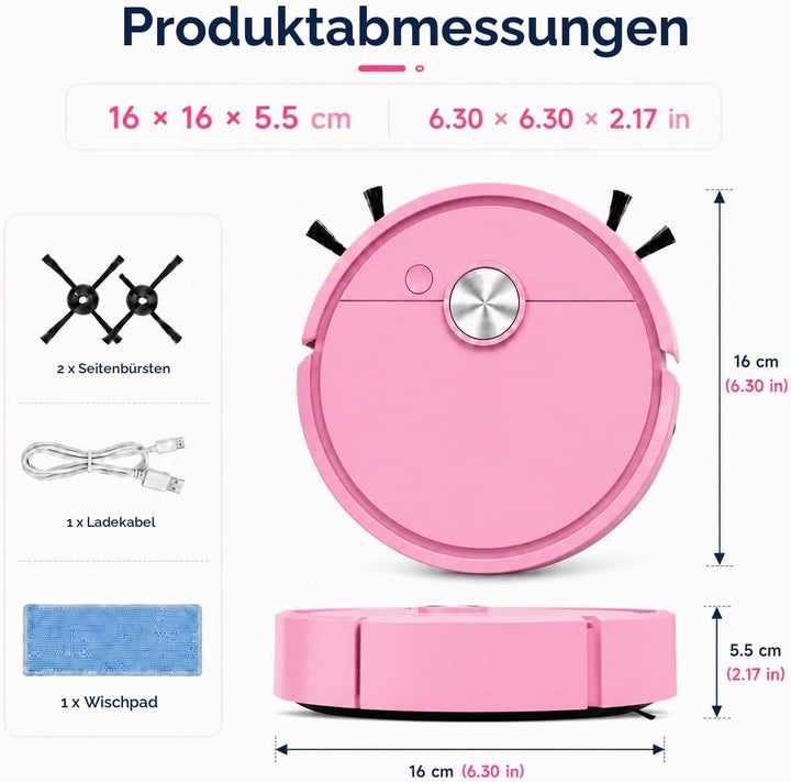 Mini Saugroboter, Mini staubsauger Roboter, Kleiner Saugroboter, Staubsaugerroboter für Auto, 3-in-1