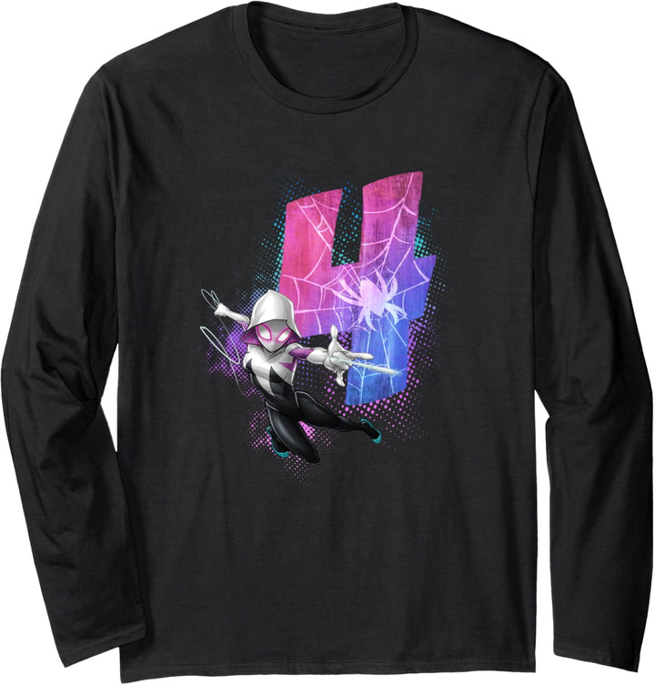 Marvel Ghost-Spider Gwen Stacy 4th Birthday Graphic Langarmshirt