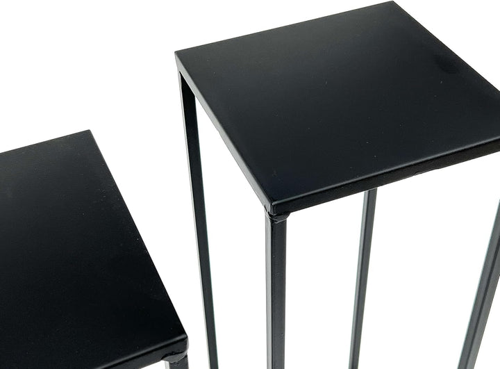 DanDiBo 2x Blumenhocker Metall Schwarz 50 cm Blumenständer 96315 S Beistelltisch Blumensäule Modern