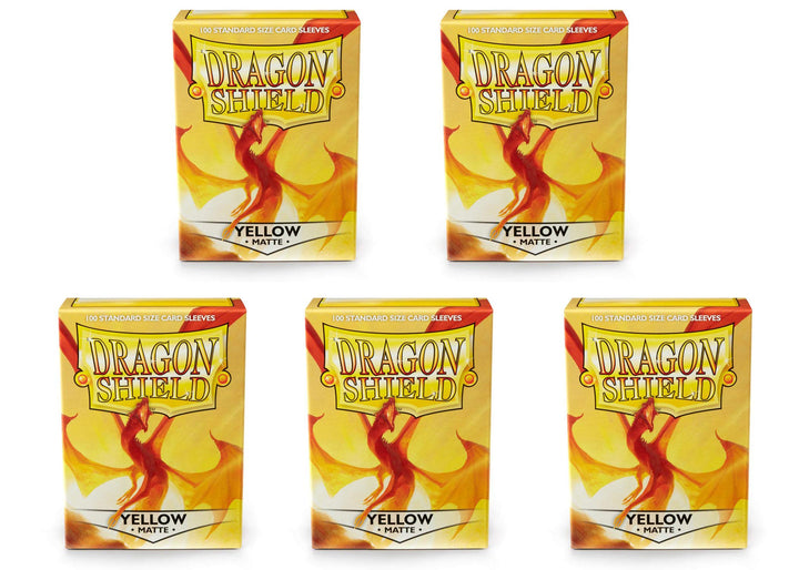 5 Packs Dragon Shield Matte Yellow Standard Size 100 ct Card Sleeves Value Bundle! Gelb, Gelb