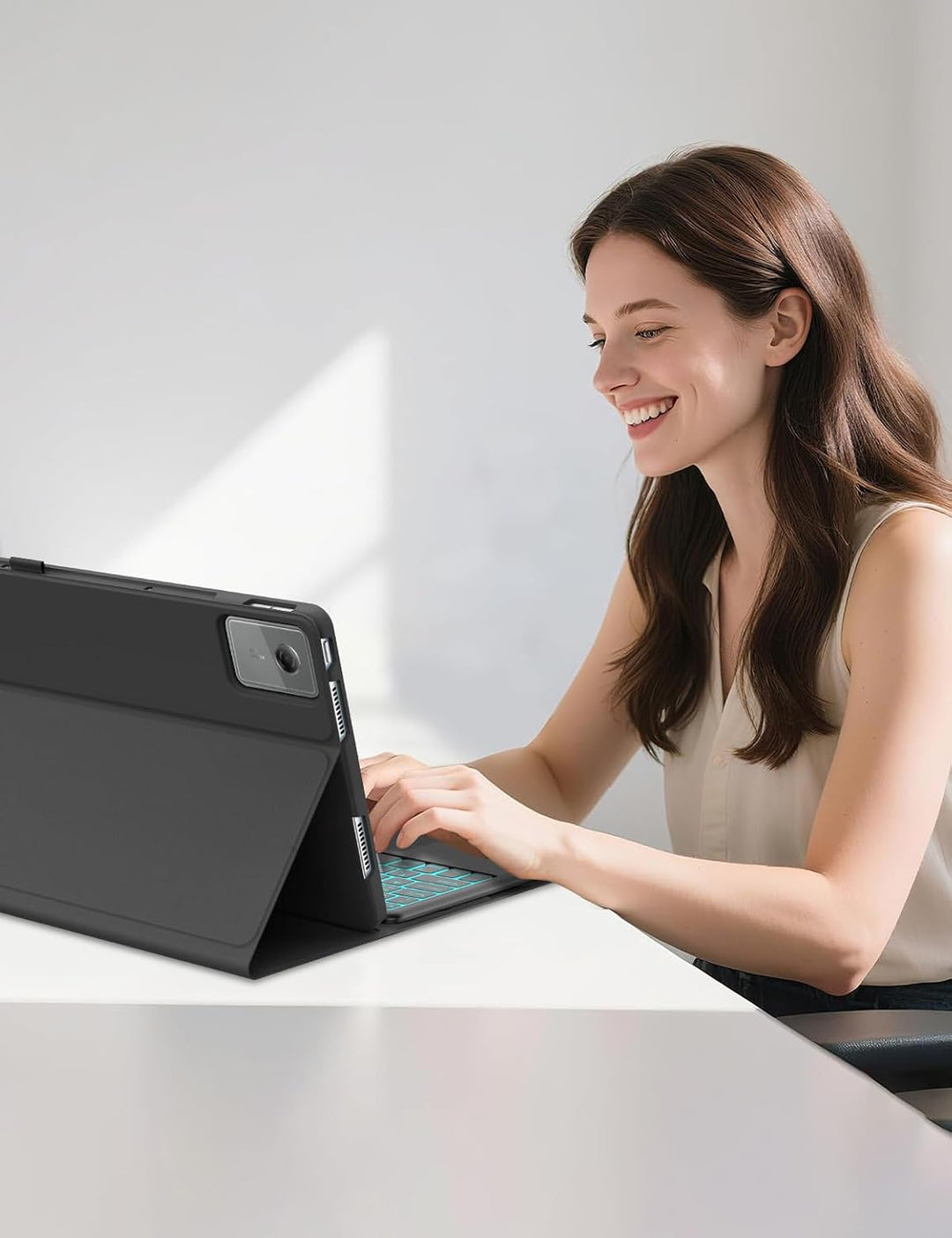 Für Idea Tab Plus 12.1" Hülle mit Touchpad &amp; Beleuchtung QWERTZ Schwarz Idea Tab Plus 12,1" (2025) T