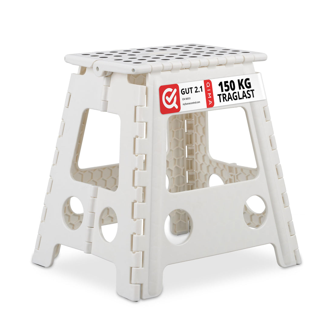 Relaxdays Klapphocker faltbar, Camping Hocker, grosser Badhocker, bis 150 kg, Kunststoff, HBT: 39 x