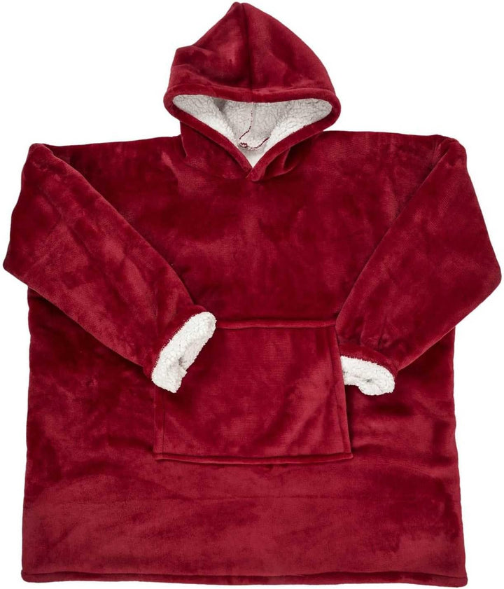HOME DECO FACTORY, TX91681, Red Sherpa Inner Hoodie, Ultimate Comfort, Modern Style, Versatile as a