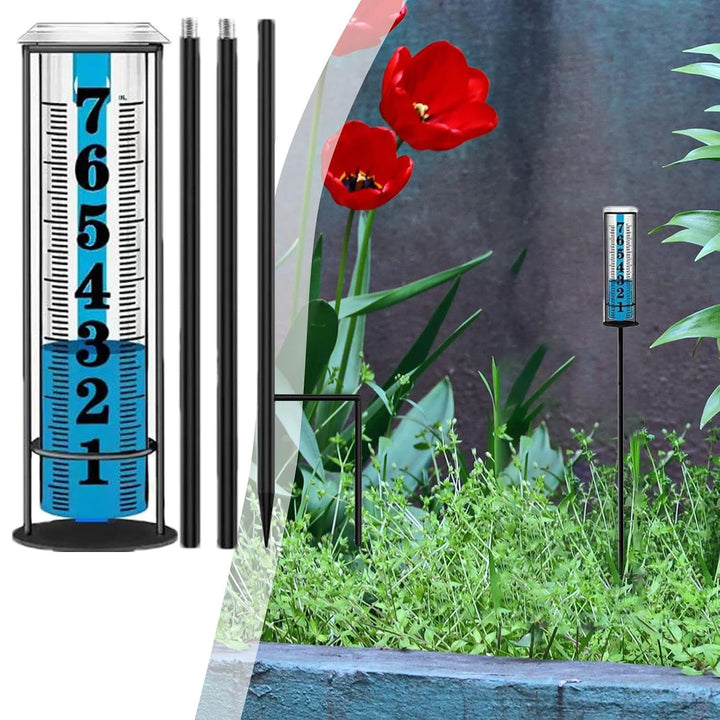 Rain Measure Gauge, Water Gauge Stake Collection, Accurate Rainwater Measuring Meter for Terraces, D