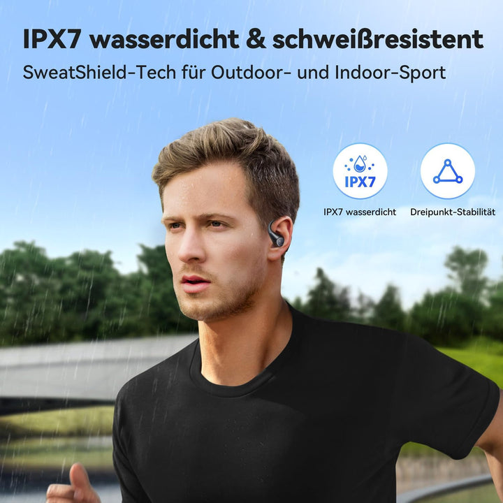 EarFun OpenJump Bluetooth Open-Ear Kopfhörer, Hi-Res Audio, LDAC, Theatermodus, anpassbare Ohrbügel,