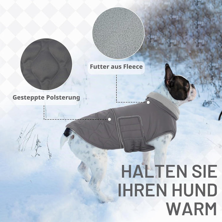 Hjumarayan Wintermantel Hund Klein, Winterjacke Geschirröffnung, Hundemantel Gefüttert Kleidung Mant