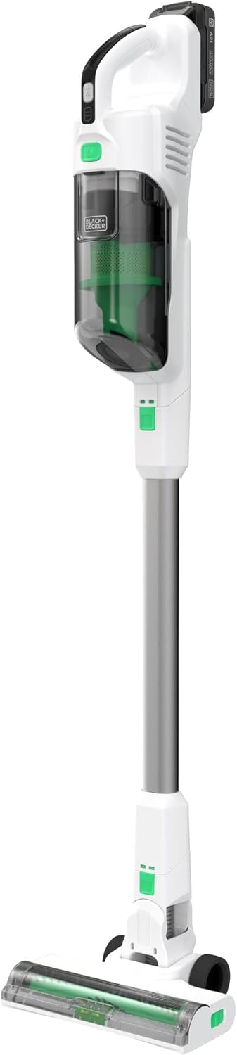 BLACK+DECKER 4in1 reviva Akku-Stielstaubsauger (18V, 2.0 Ah, nachhaltiges Gehäuse aus 50Prozent recy