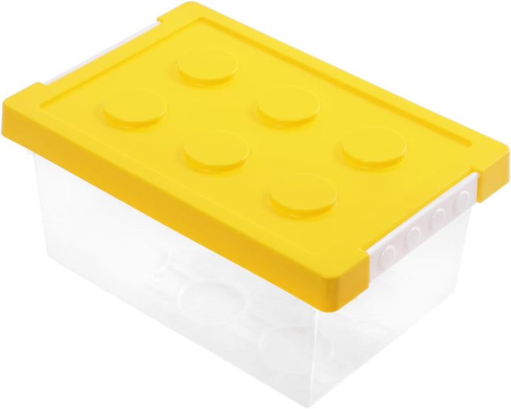 4er-Set Stapelbar Aufbewahrungsboxen mit Deckel I Transparente Sortierbox aus PP I Spielzeugkiste fü